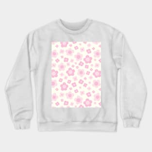 pastel pink groovy retro y2k 2000s big pastel flower power 1960s 60s 70s danish aesthetics coconut girl ditsy daisies Crewneck Sweatshirt